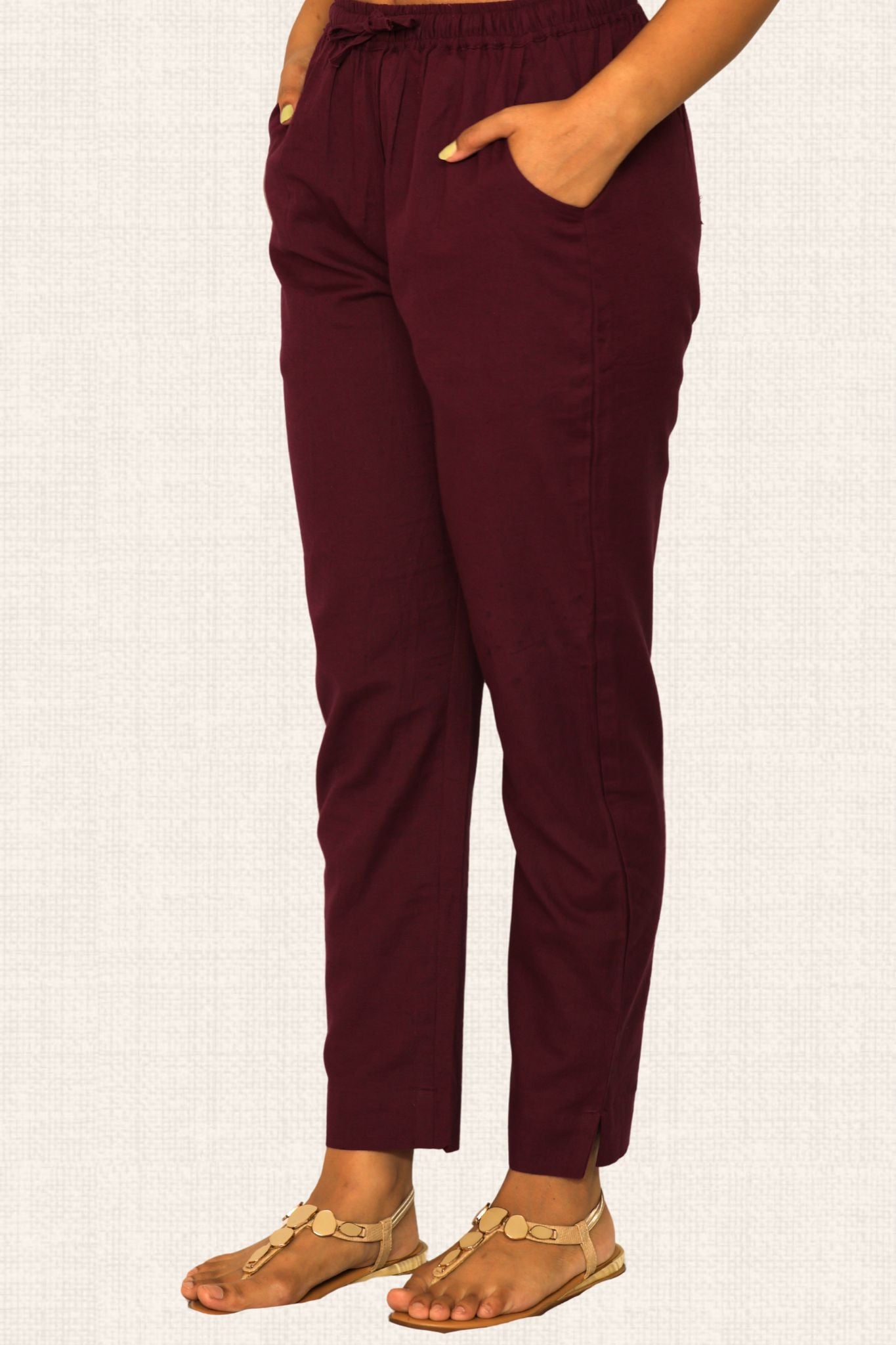 Gulmohar Wine Co-ord Set Pant