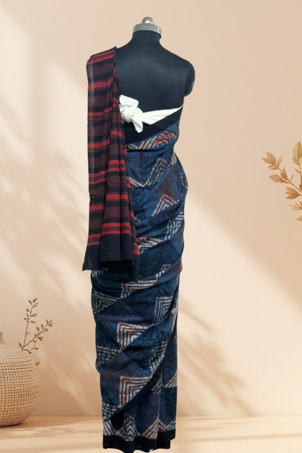 Indigo Geometric Saree