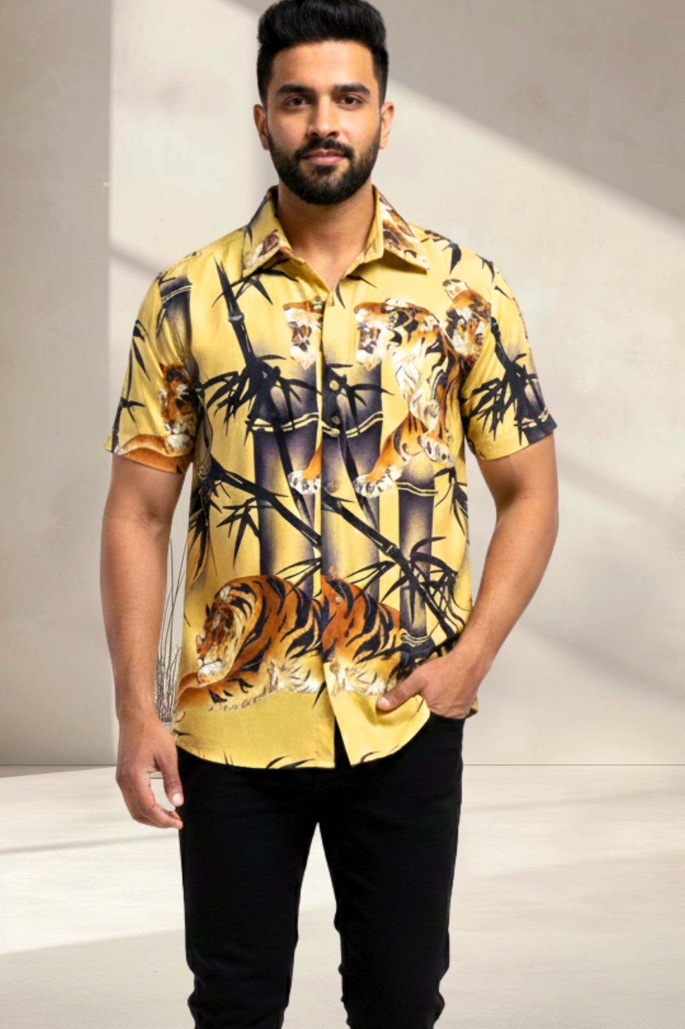 Bamboo Blaze Tiger Print Shirt