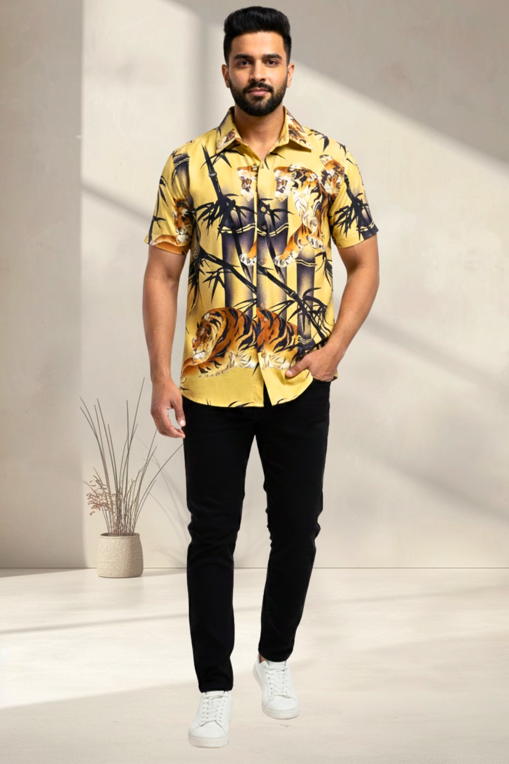 Bamboo Blaze Tiger Print Shirt