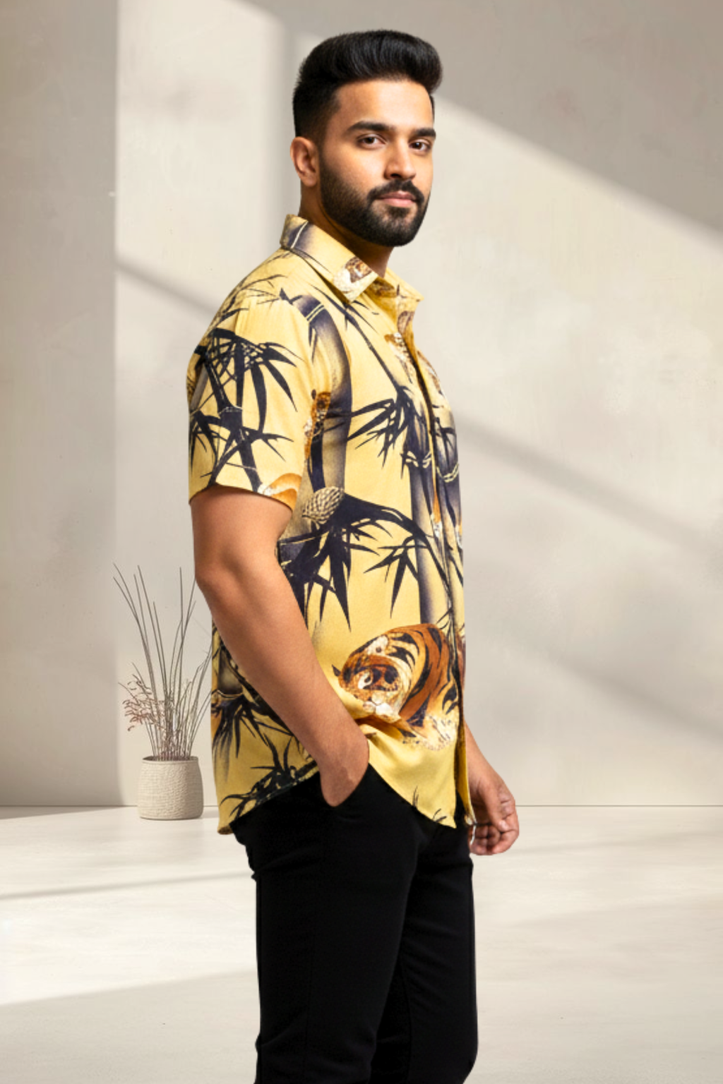 Bamboo Blaze Tiger Print Shirt