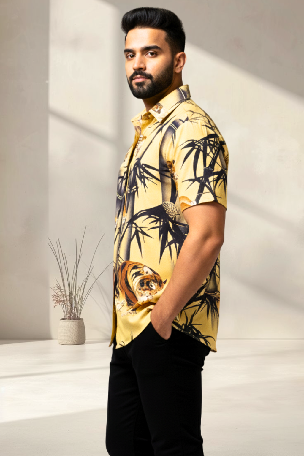 Bamboo Blaze Tiger Print Shirt