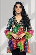 Rangvila Bandhani Flare Top
