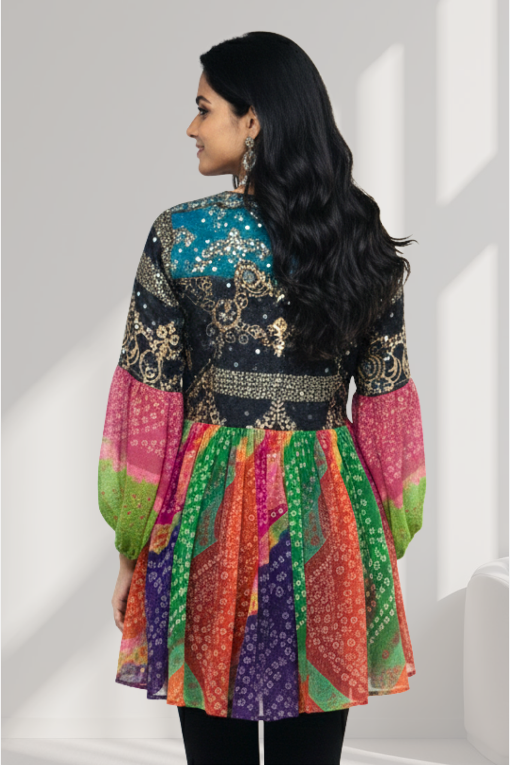 Rangvila Bandhani Flare Top