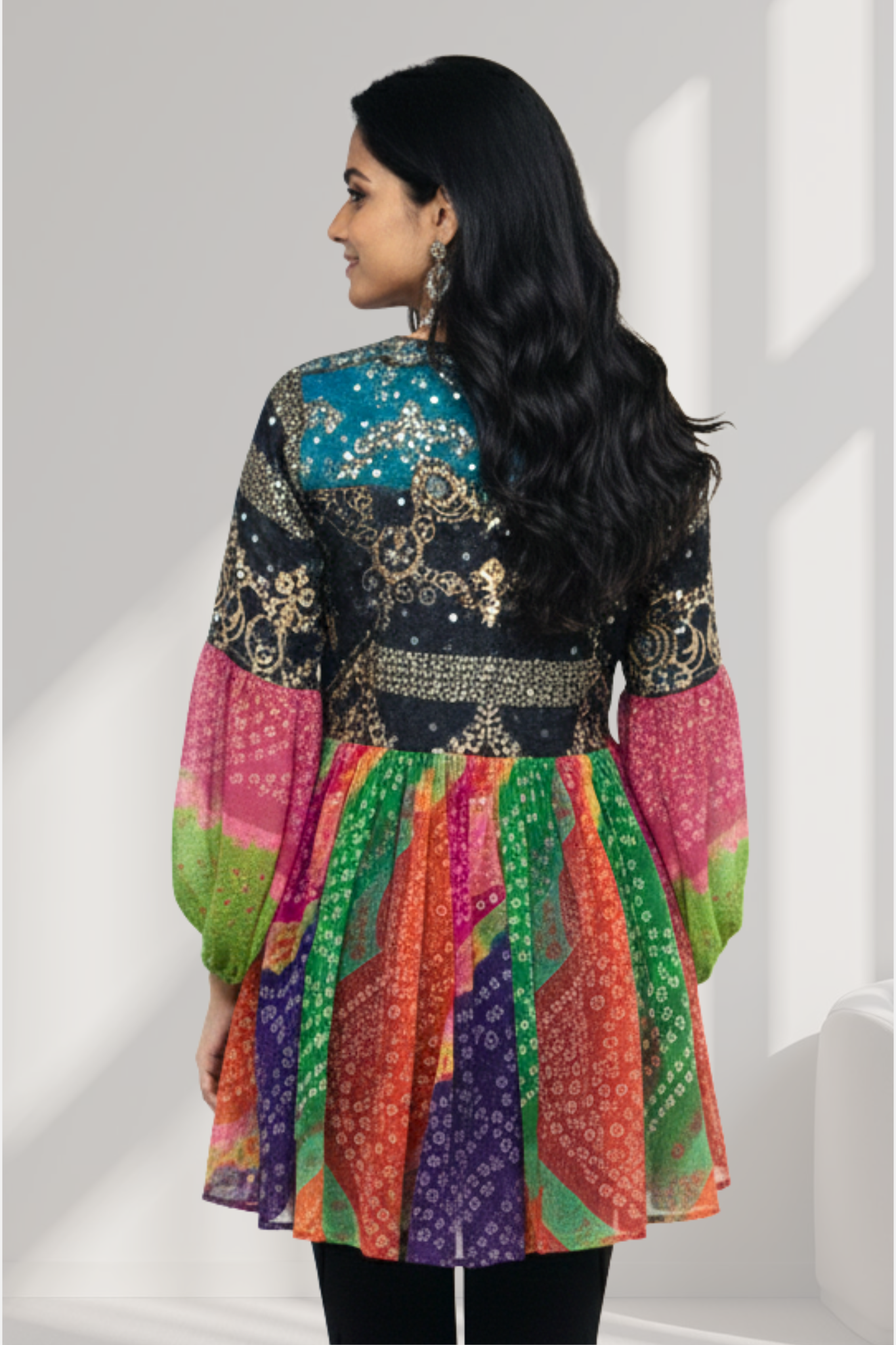 Rangvila Bandhani Flare Top