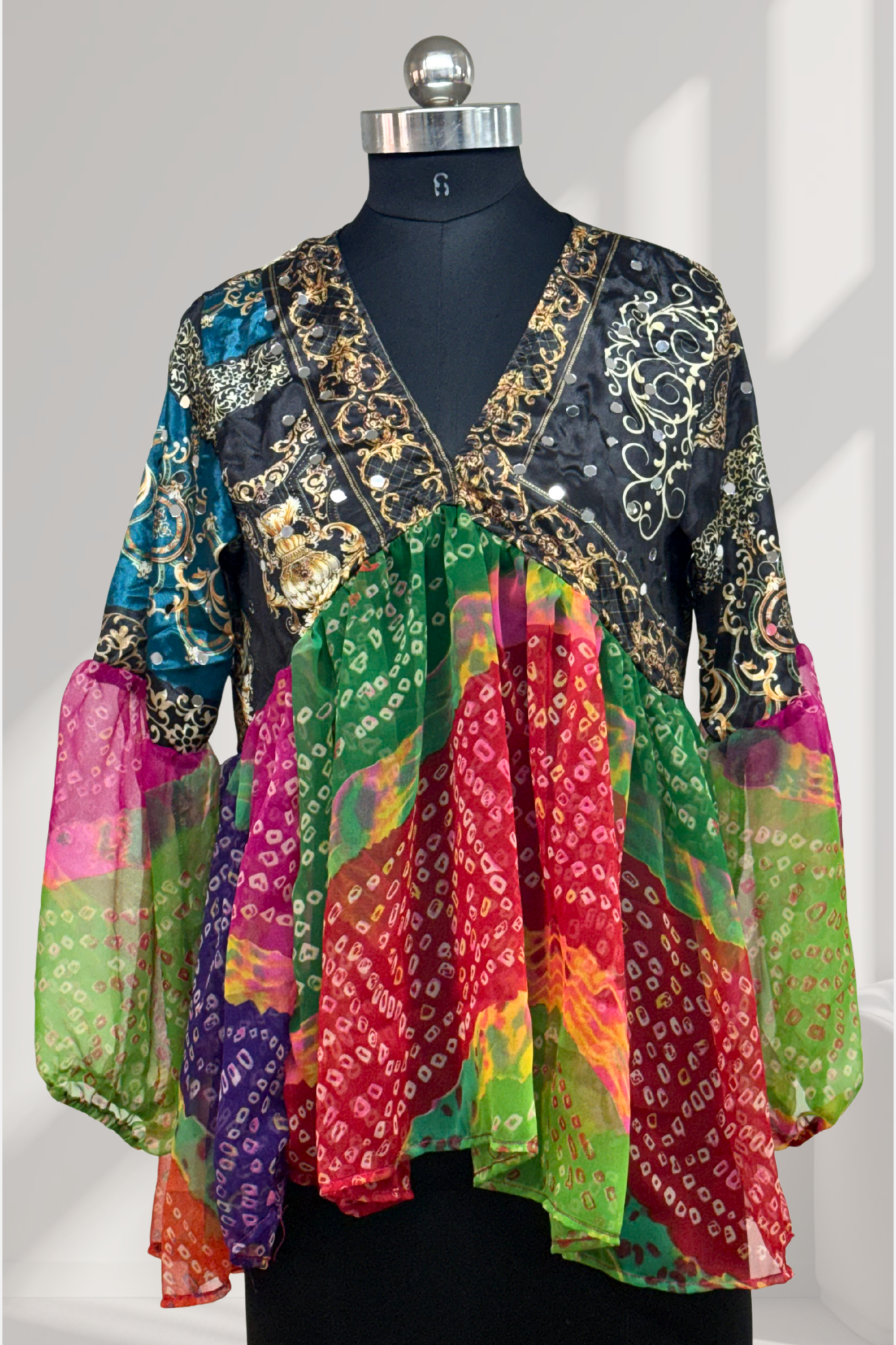 Rangvila Bandhani Flare Top