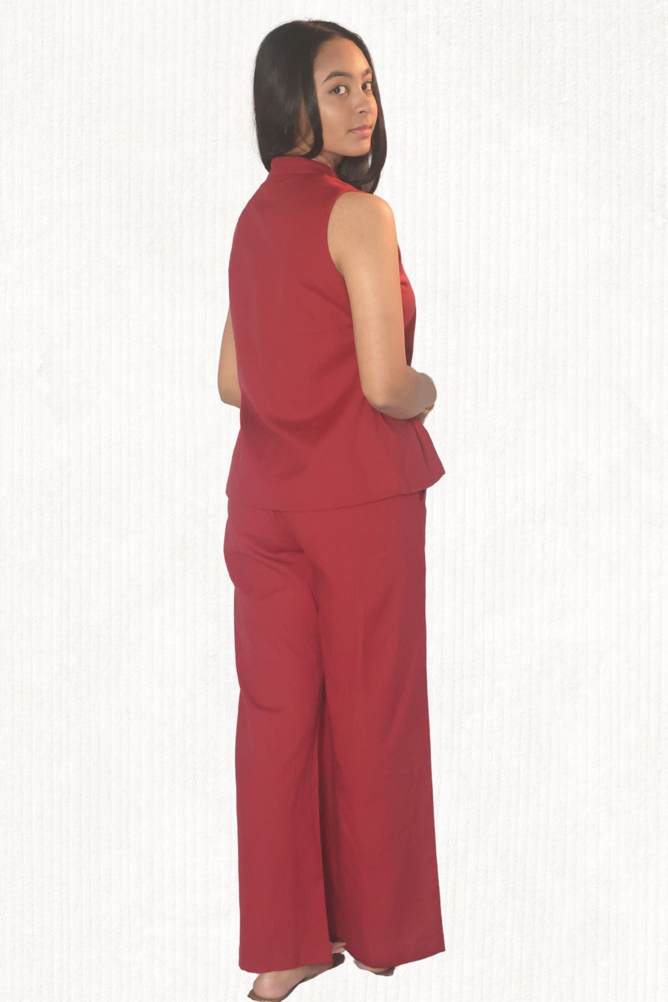 Rangat Red Co-ord Set (Shirt)
