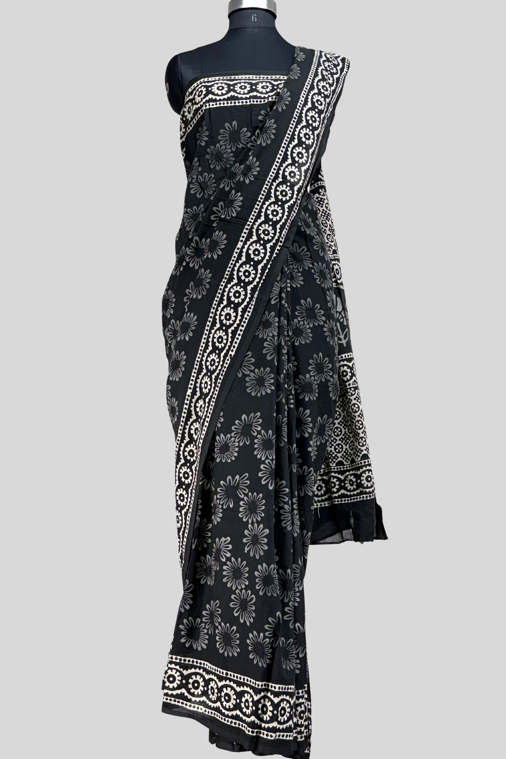 Noir Kalaakriti Handblock Saree
