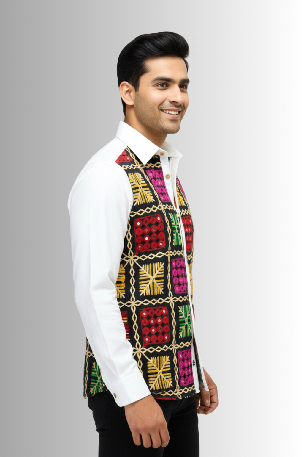 Nav-Rang Kutch Embroidered Men's Shirt