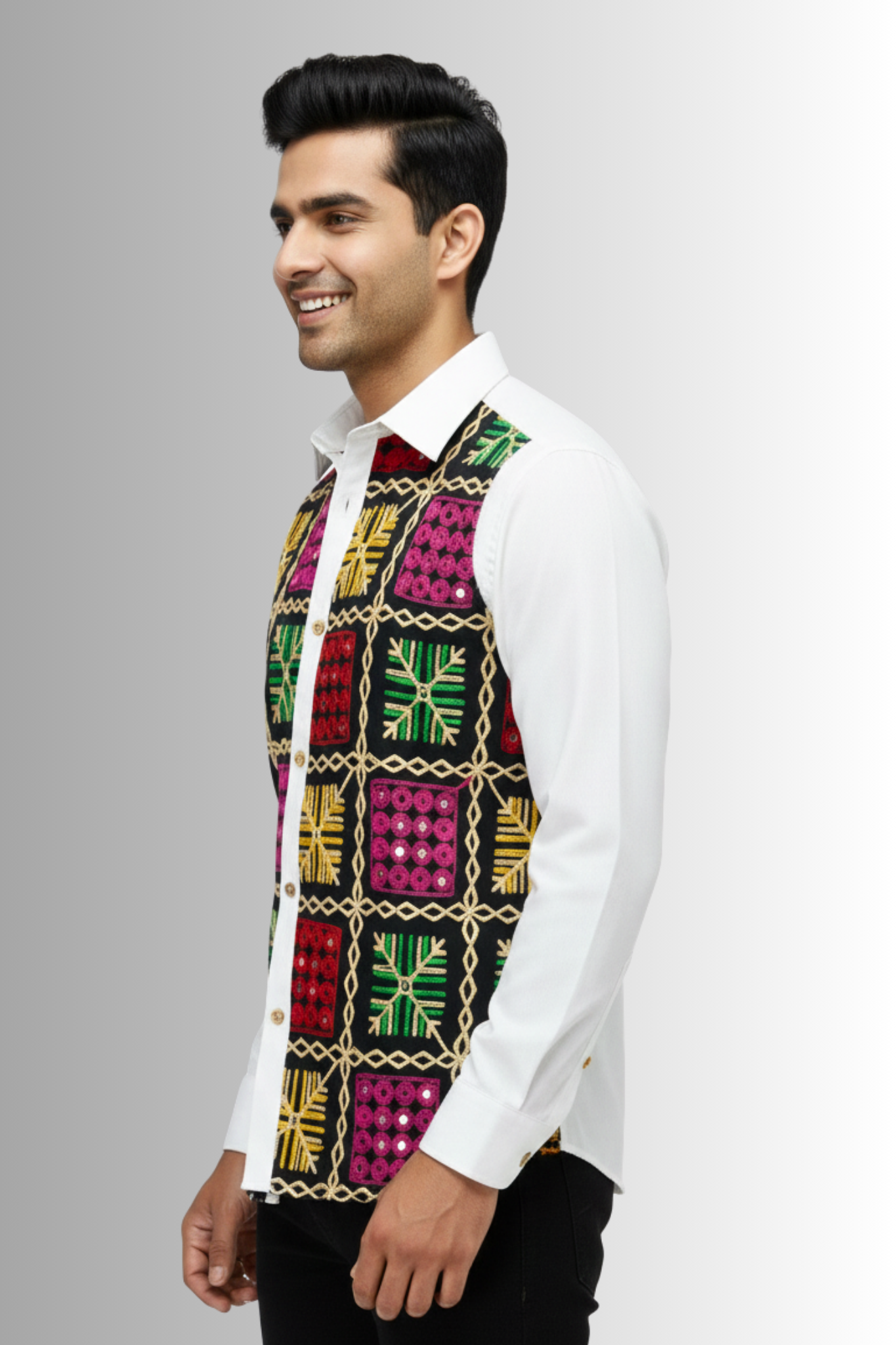 Nav-Rang Kutch Embroidered Men's Shirt