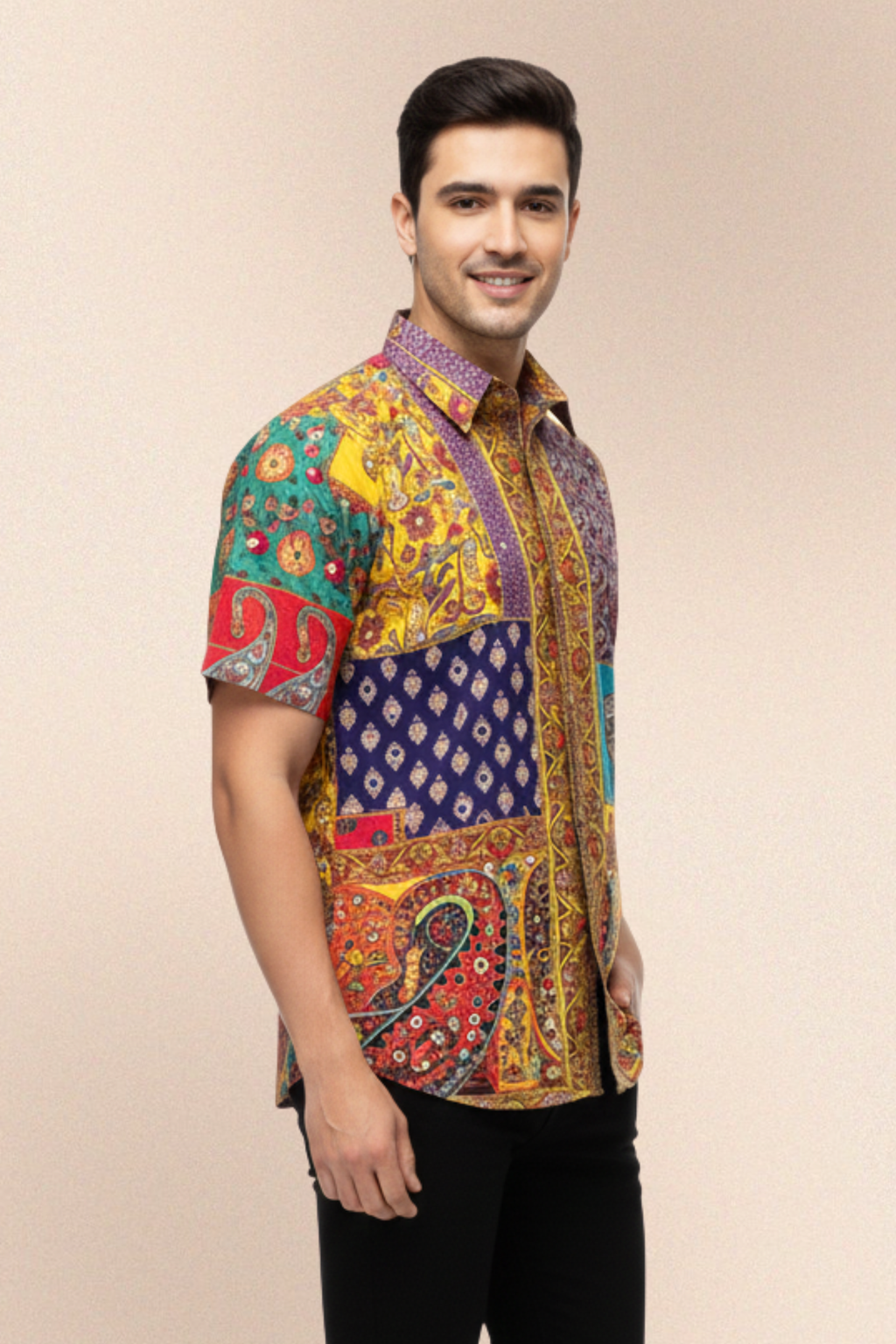 NavRang Heritage Patchwork Men’s Shirt