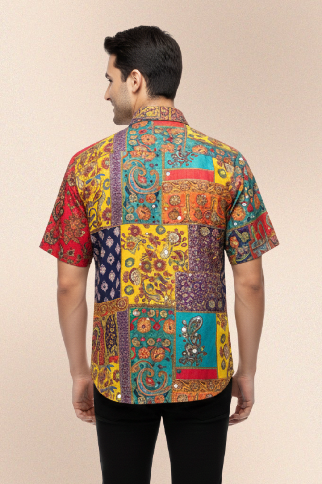 NavRang Heritage Patchwork Men’s Shirt