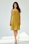 Nav Mustard Meadow Cotton Dress