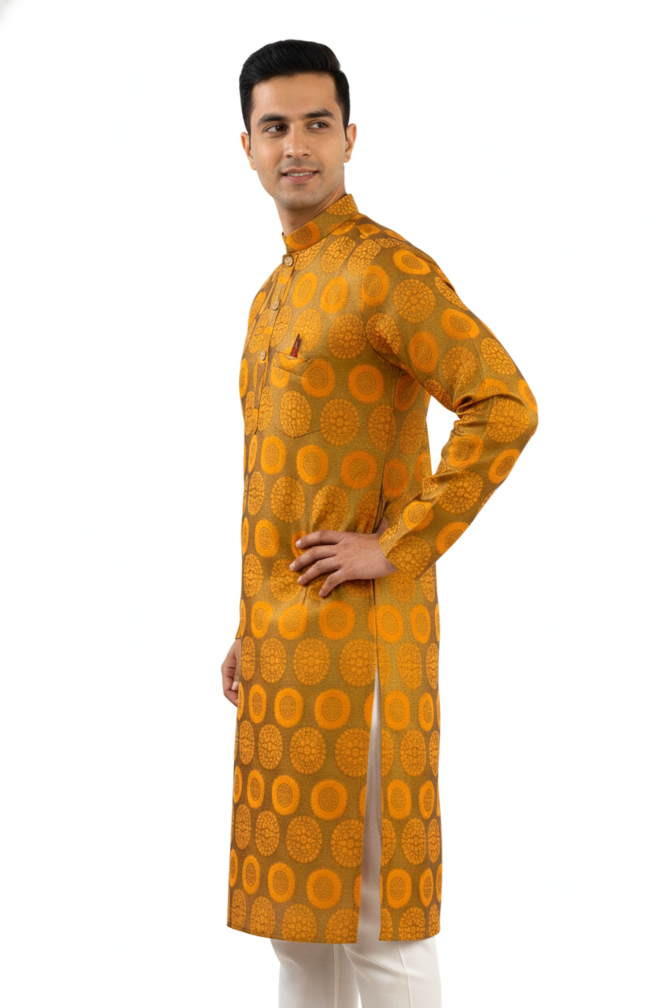 Nav Vibhum Heritage Mustard Kurta