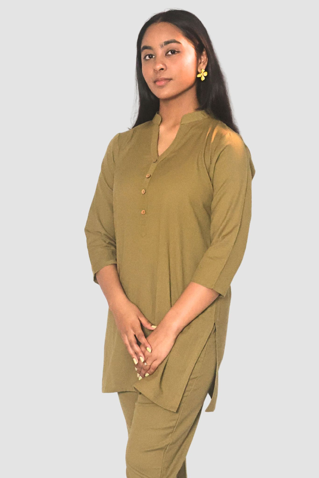 Olive Bloom Co-ord Set (Top)