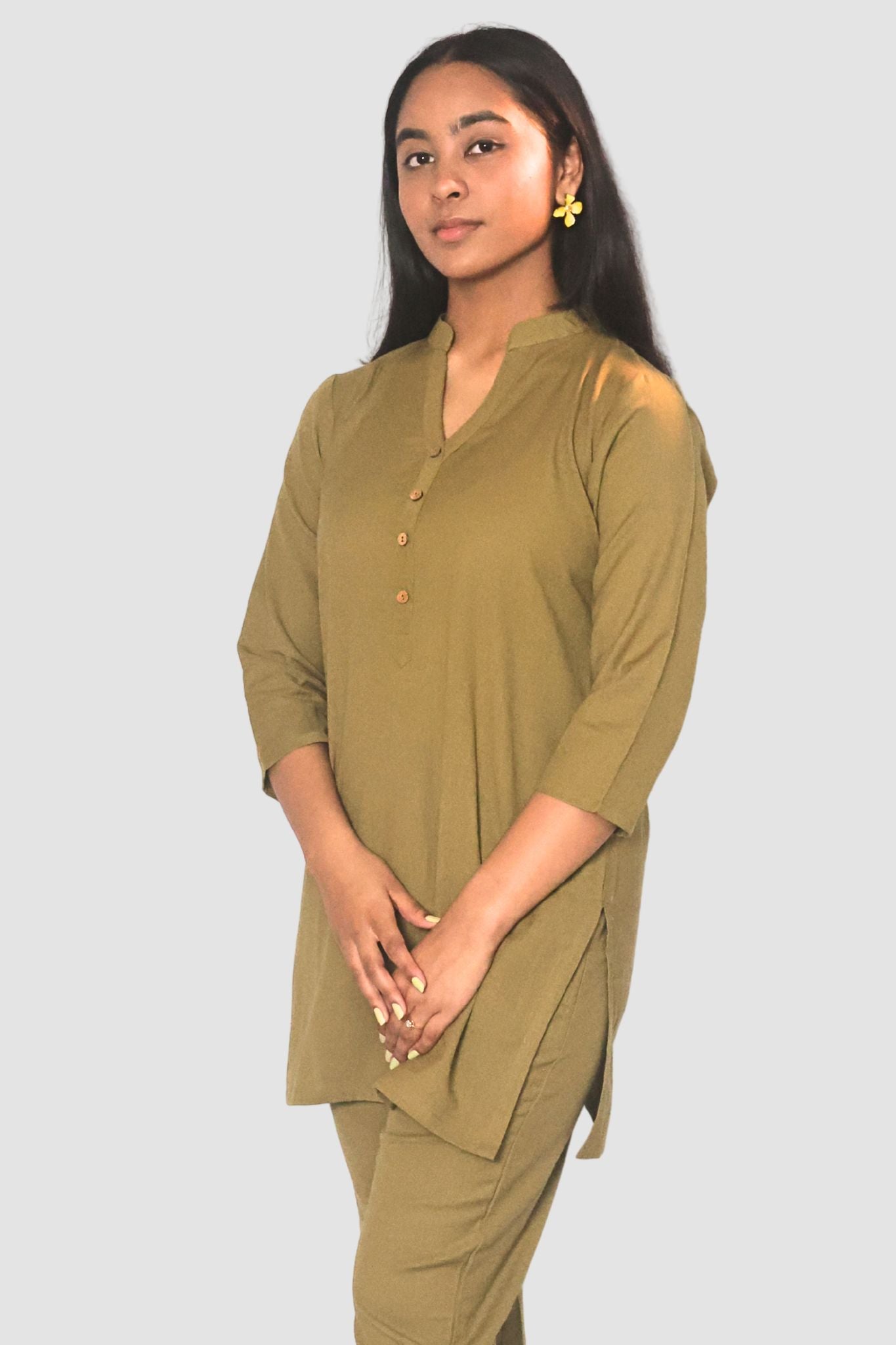 Olive Bloom Co-ord Set (Top)