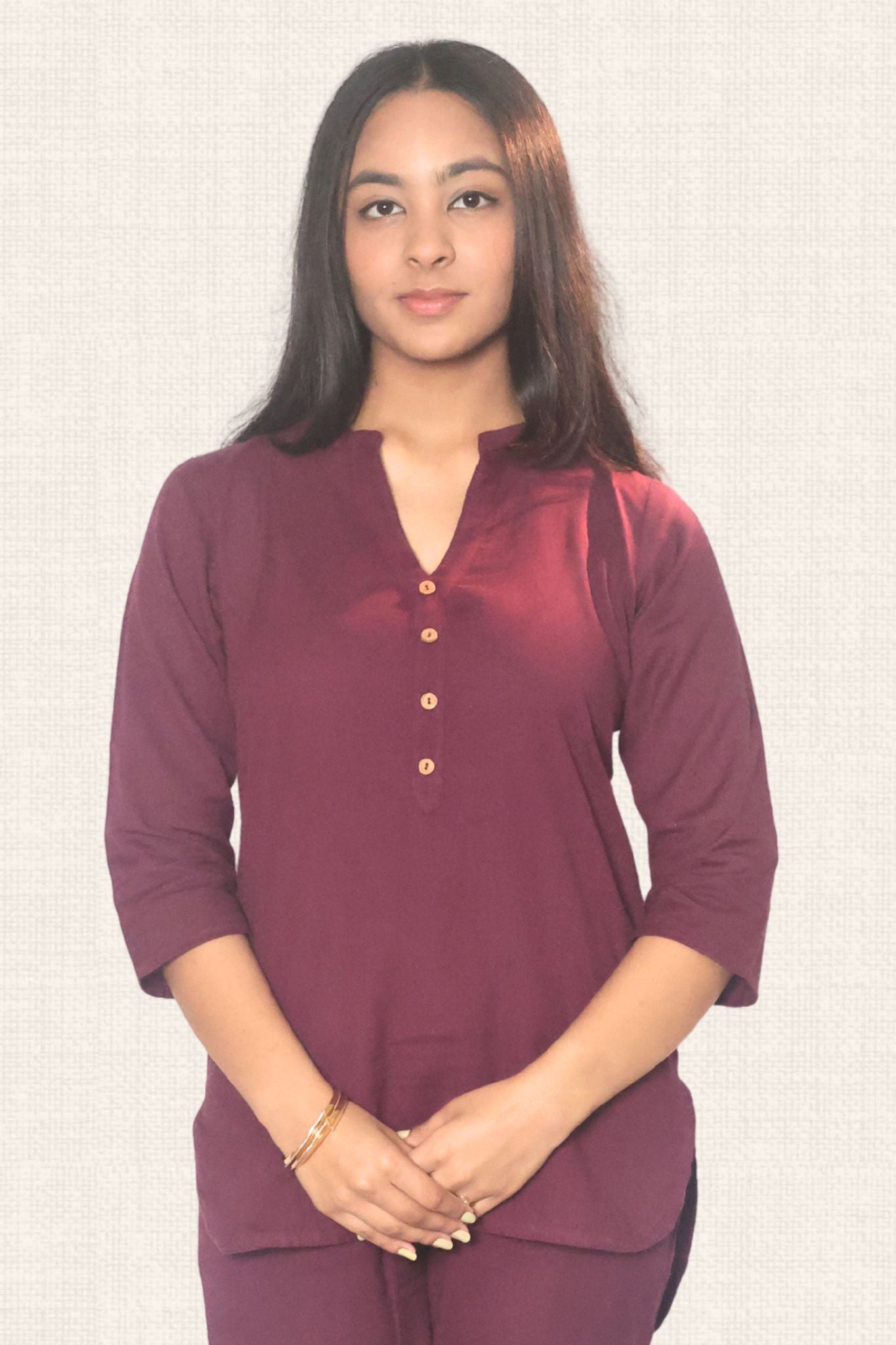 Gulmohar Wine Co-ord Set Pant