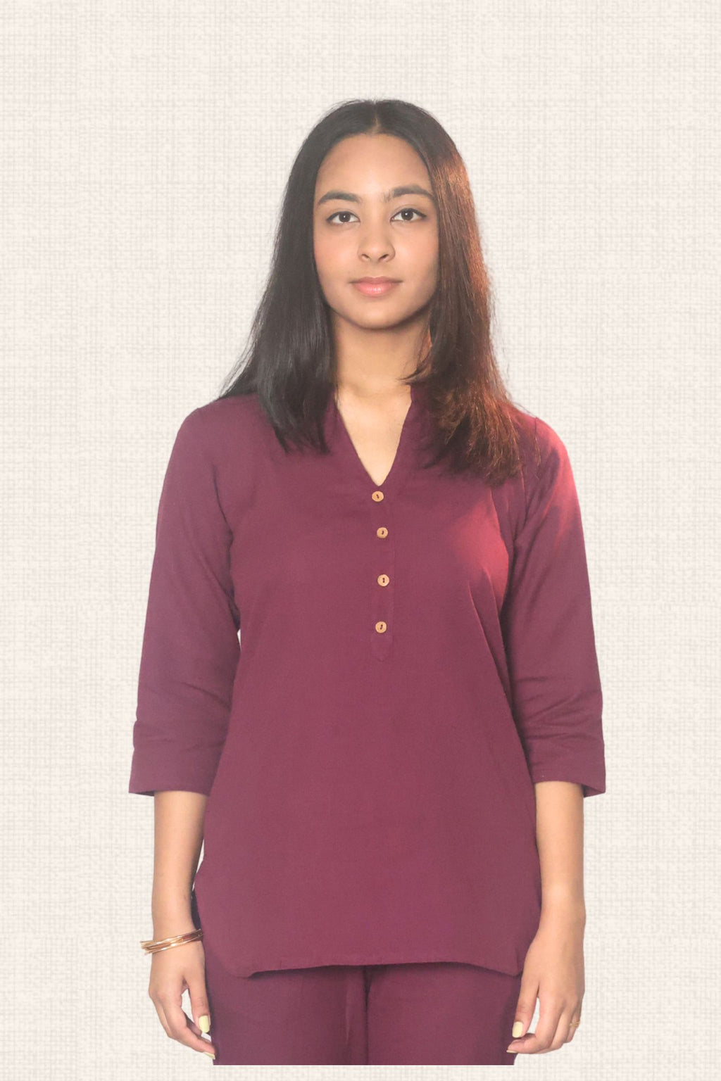 Gulmohar Wine Co-ord Set Pant