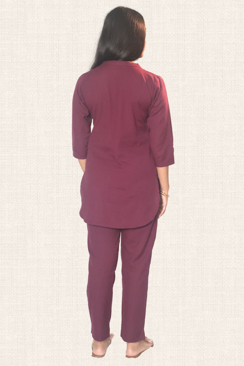 Gulmohar Wine Co-ord Set Pant