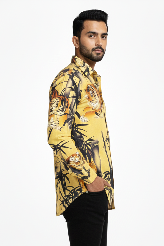 Bamboo Blaze Tiger Print Shirt (Full Sleeve)